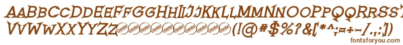 RomanicumBoldItalic-fontti – ruskeat fontit valkoisella taustalla