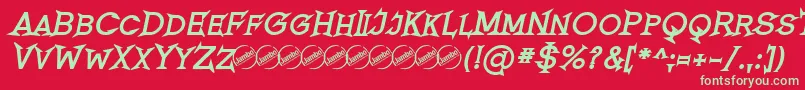 RomanicumBoldItalic Font – Green Fonts on Red Background