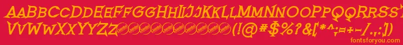 RomanicumBoldItalic Font – Orange Fonts on Red Background