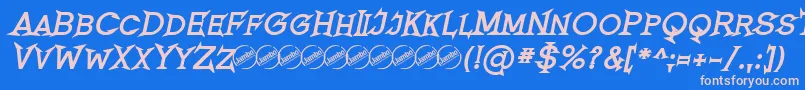 フォントRomanicumBoldItalic – ピンクの文字、青い背景