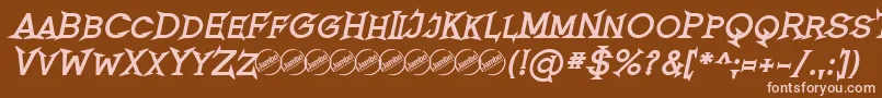 RomanicumBoldItalic Font – Pink Fonts on Brown Background