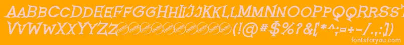 RomanicumBoldItalic-Schriftart – Rosa Schriften auf orangefarbenem Hintergrund