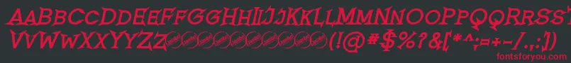 Czcionka RomanicumBoldItalic – czerwone czcionki na czarnym tle