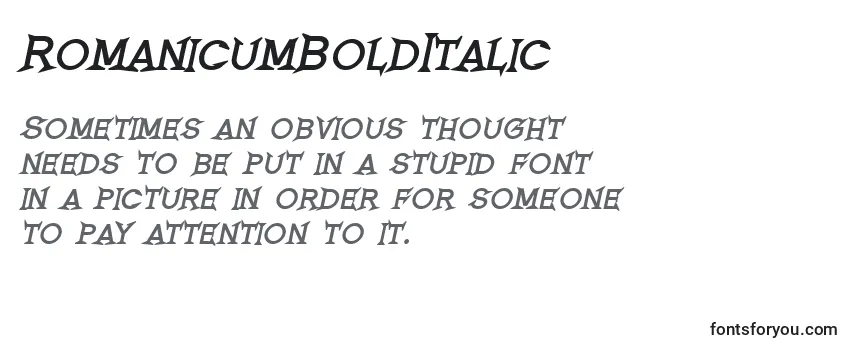 Review of the RomanicumBoldItalic Font