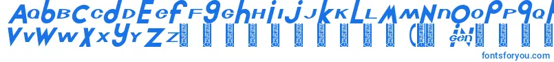 フォントChlorinut – 白い背景に青い文字