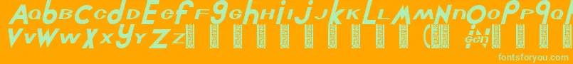 Chlorinut Font – Green Fonts on Orange Background