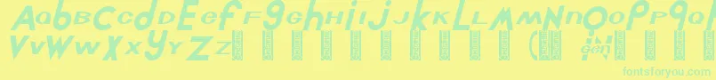 Chlorinut Font – Green Fonts on Yellow Background