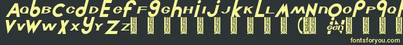 フォントChlorinut – 黒い背景に黄色の文字