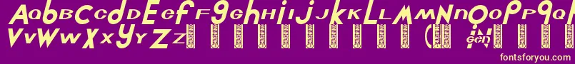 Chlorinut Font – Yellow Fonts on Purple Background