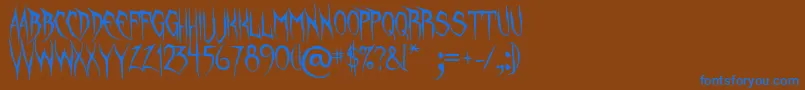 UnquietSpirits Font – Blue Fonts on Brown Background