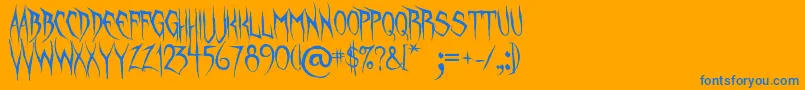 UnquietSpirits Font – Blue Fonts on Orange Background