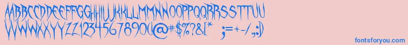 UnquietSpirits Font – Blue Fonts on Pink Background