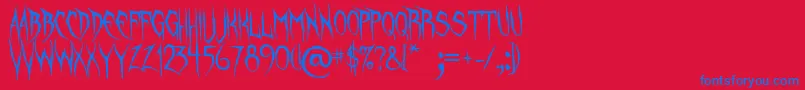 Шрифт UnquietSpirits – синие шрифты на красном фоне