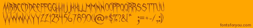 UnquietSpirits Font – Brown Fonts on Orange Background
