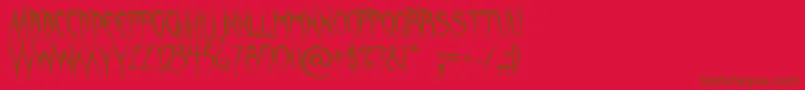 UnquietSpirits Font – Brown Fonts on Red Background
