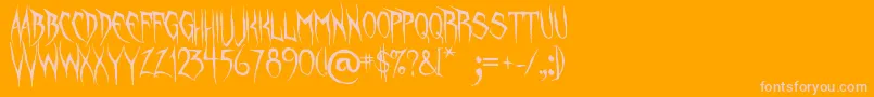 UnquietSpirits Font – Pink Fonts on Orange Background