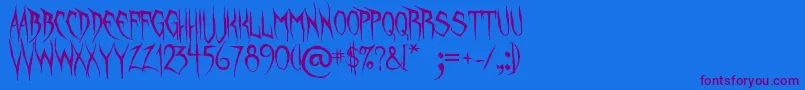 UnquietSpirits Font – Purple Fonts on Blue Background