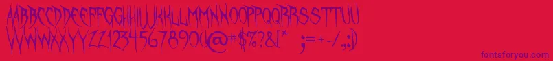 UnquietSpirits Font – Purple Fonts on Red Background