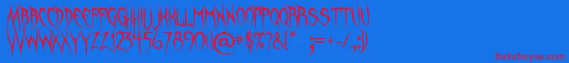 UnquietSpirits Font – Red Fonts on Blue Background