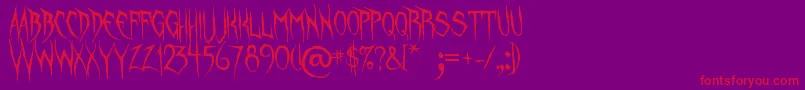 fuente UnquietSpirits – Fuentes Rojas Sobre Fondo Morado