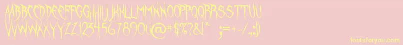 UnquietSpirits Font – Yellow Fonts on Pink Background