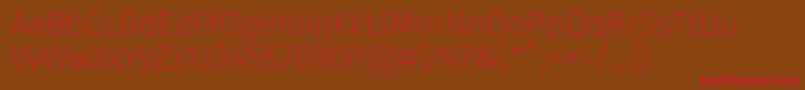 FirasansUltralight Font – Red Fonts on Brown Background