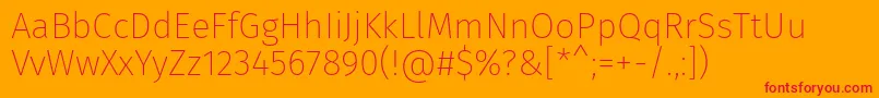 FirasansUltralight Font – Red Fonts on Orange Background