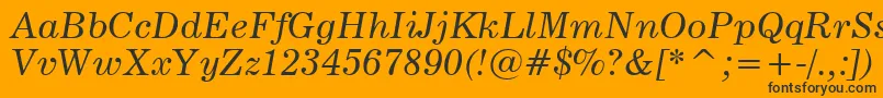 News705ItalicBt Font – Black Fonts on Orange Background