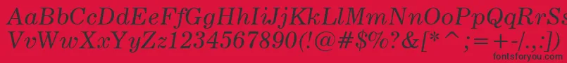 News705ItalicBt Font – Black Fonts on Red Background