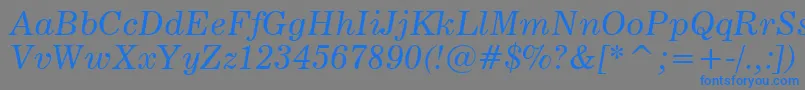 News705ItalicBt Font – Blue Fonts on Gray Background