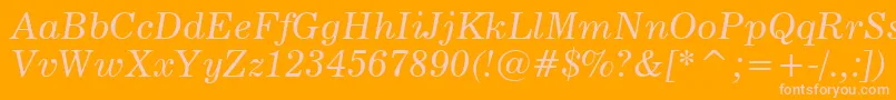 News705ItalicBt Font – Pink Fonts on Orange Background