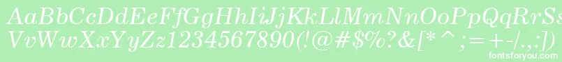 News705ItalicBt Font – White Fonts on Green Background