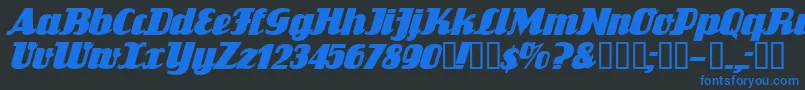 FlandersrideItalic Font – Blue Fonts on Black Background