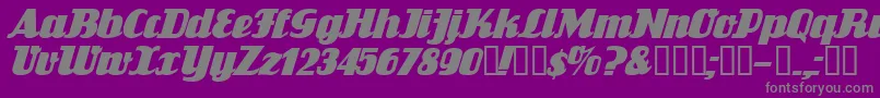 FlandersrideItalic-fontti – harmaat kirjasimet violetilla taustalla