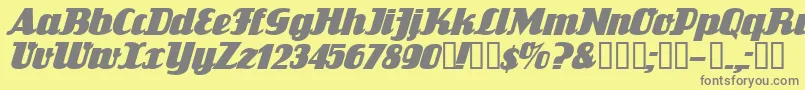 FlandersrideItalic Font – Gray Fonts on Yellow Background