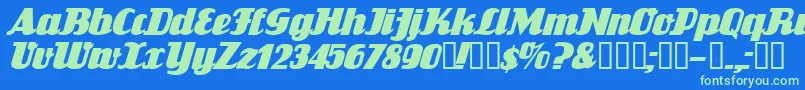 FlandersrideItalic Font – Green Fonts on Blue Background