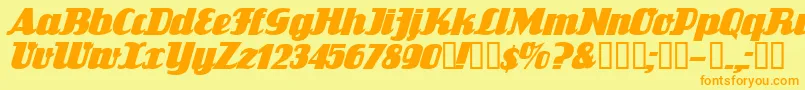 FlandersrideItalic Font – Orange Fonts on Yellow Background