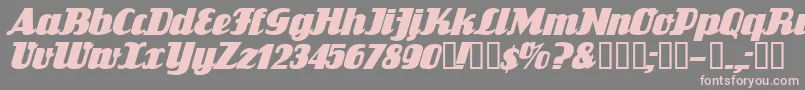 FlandersrideItalic Font – Pink Fonts on Gray Background