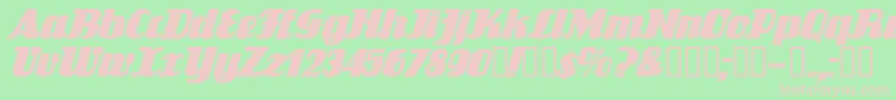 FlandersrideItalic Font – Pink Fonts on Green Background