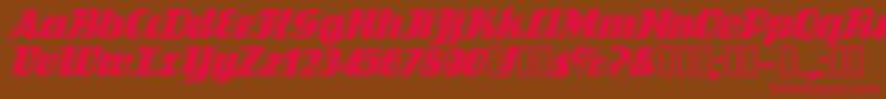 FlandersrideItalic Font – Red Fonts on Brown Background