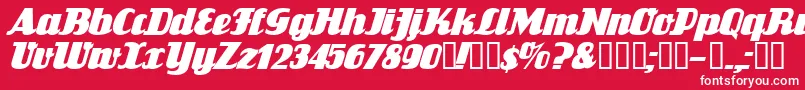 フォントFlandersrideItalic – 赤い背景に白い文字