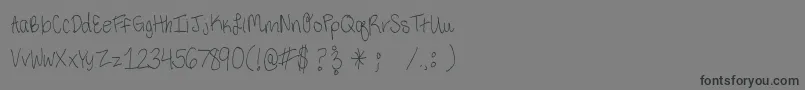 フォントThirdGradeHandwriting – 黒い文字の灰色の背景