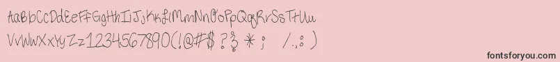 フォントThirdGradeHandwriting – ピンクの背景に黒い文字