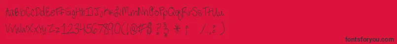 ThirdGradeHandwriting Font – Black Fonts on Red Background