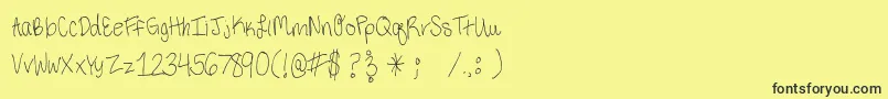 フォントThirdGradeHandwriting – 黒い文字の黄色い背景