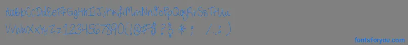 ThirdGradeHandwriting Font – Blue Fonts on Gray Background