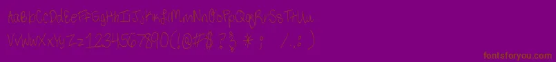 Fonte ThirdGradeHandwriting – fontes marrons em um fundo roxo