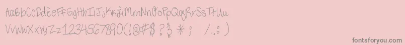 フォントThirdGradeHandwriting – ピンクの背景に灰色の文字