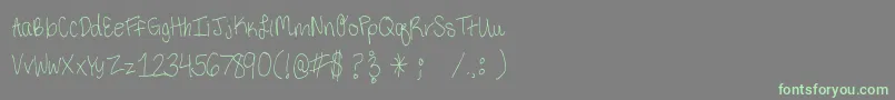 フォントThirdGradeHandwriting – 灰色の背景に緑のフォント