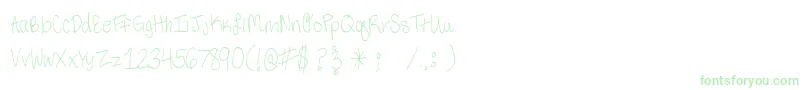 ThirdGradeHandwriting Font – Green Fonts on White Background